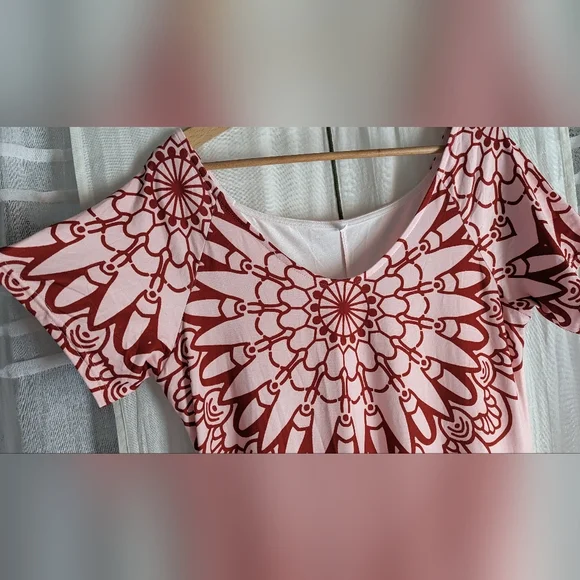 🌸 Boho Maxi Dress Festival Coverup Pink Red Tie Dye Ombre Beach L XL - Picture 4 of 16